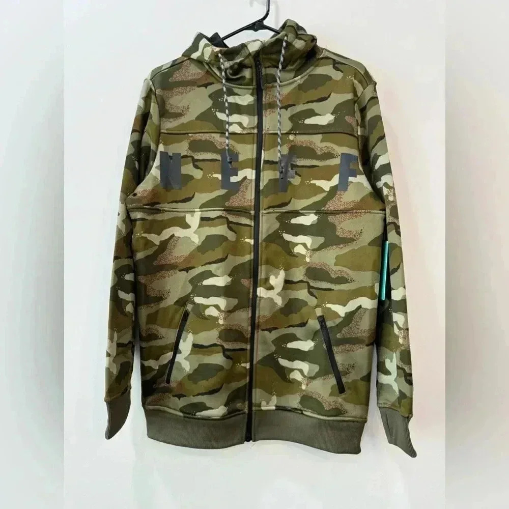 Neff Men’s Camoflauge Front Zip Hoodie Size S